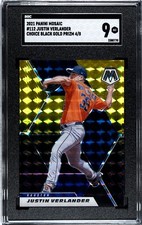 2021 Panini Mosaic #112 Justin Verlander BLACK GOLD PRIZM /8 SGC 9 MINT (6/8)