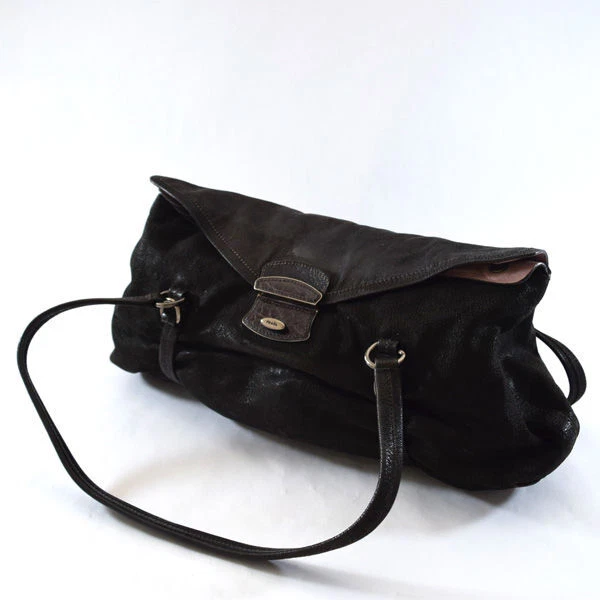 Prada Buckled Satchel Shoulder Bag Black