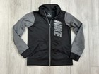 Nike Boys Long Sleeve Black And Gray Logo Lightweight Track Jacket Medium 6
