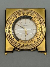 OROLOGIO SWISS LUXOR WORLD TIME CLOCK MANCANTE DI PARTE IN PELLE