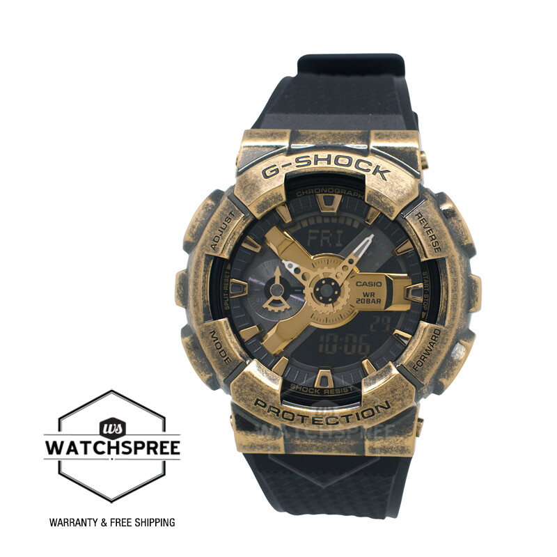 Casio G-Shock GM-110 Textured Black Resin Band Watch GM110VG