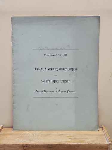 1911 ALABAMA & VICKSBURG RAILWAY CO General Agreement For Express Facilities Wit