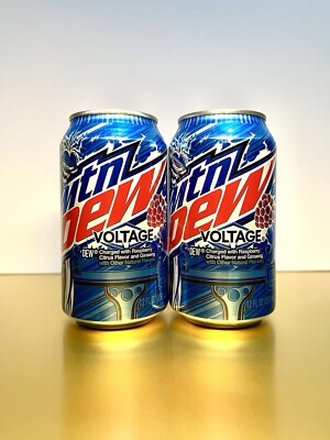   New Limited Edition Mountain Dew Voltage Raspberry Citrus Ginseng (2 Cans)