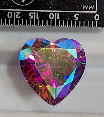 24 carat Vibrant & Psychedelic colors Heart Shape MYSTIC TOPAZ Gemstone (#U2163)