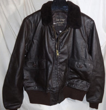 USA G1 Navy Leather Bomber Jacket Sz 44 USN