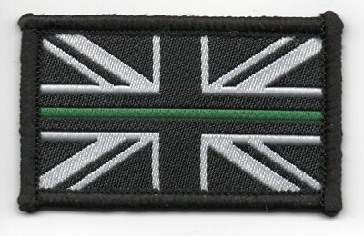 The Thin Green Line Ambulance Service Sanitäter Patch Union Jack Flagge 3 x 5 cm