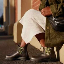 Blundstone  Chelsea Boots Brown Green Camo Size Womens US 10 AU 7