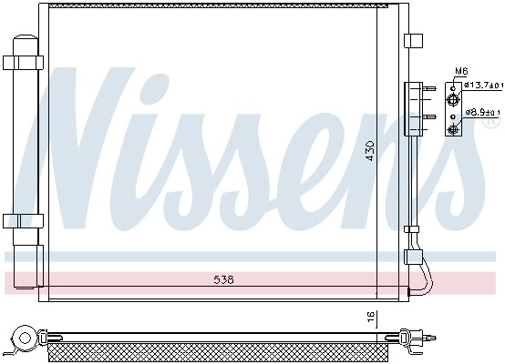 NISSENS 940821 Condenser, air conditioning for KIA
