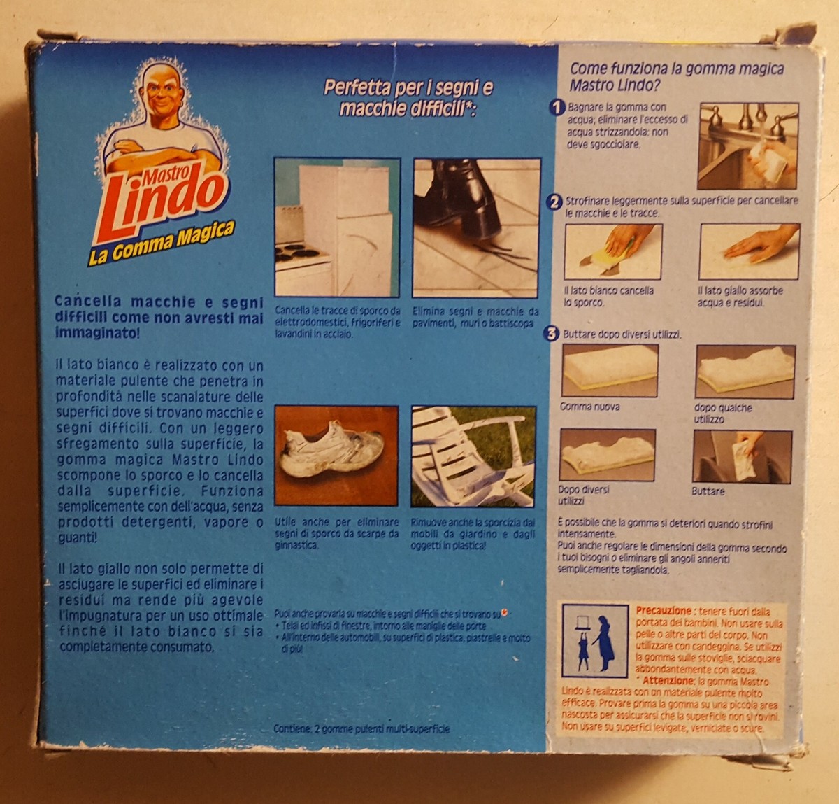 Gomma Magica Mastro Lindo | 2 Pezzi | Cancella Segni E Macchie Da Tutte Le Superfici - Foto 3