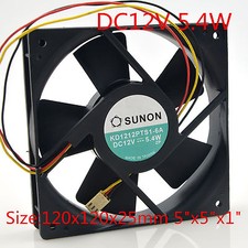 SUNON Cooling Fan KD1212PTS1-6A 12V 5.4W 4.8W 12025 3pin 120x120x25mm 5"x5"x1"