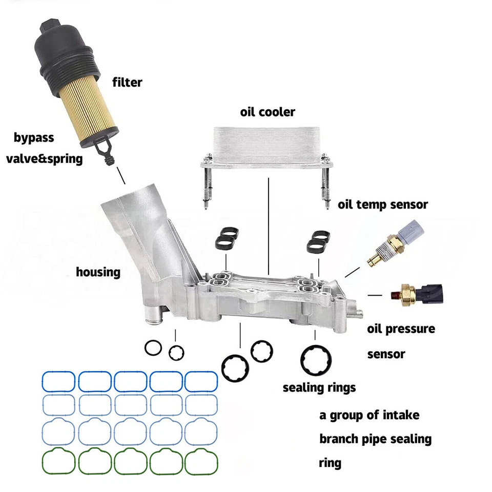 Head Gasket Set & Engine Oil Filter Housing For 2011-16 Jeep Dodge Chrysler 3.6L - Изображение 2 из 4