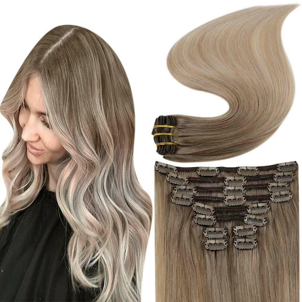 Full Shine 100% Human Hair extentions! 18” 8/18/60# 50grams 20pieces New