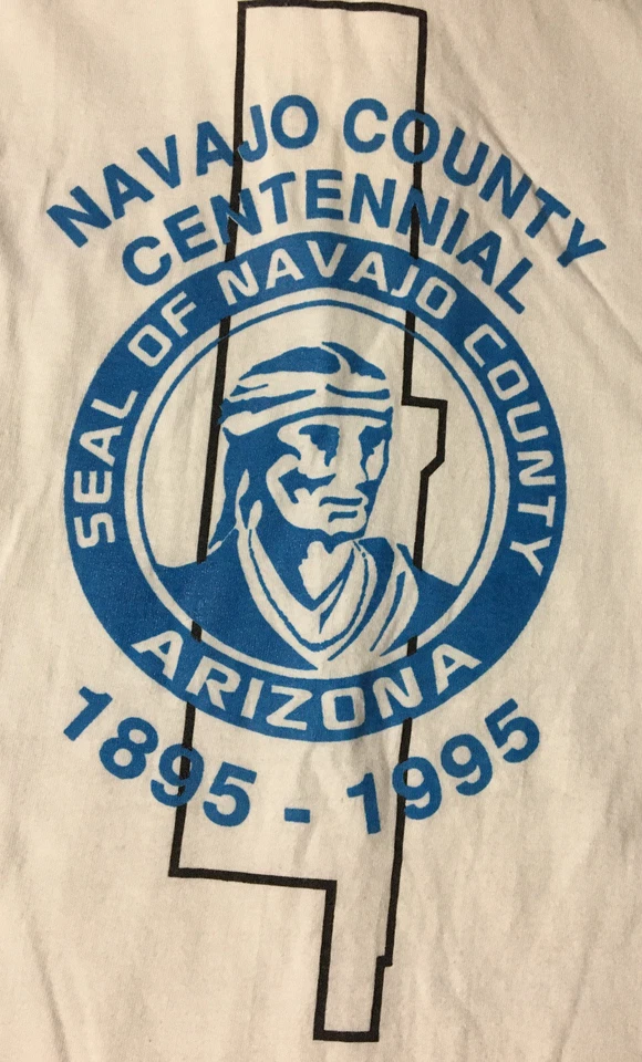 Camisa Polo Centenario Condado Navajo Arizona Años 90 XL EE. UU. Tribu Nativa Americana Foto 3 de 4