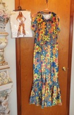 HIPPIE LOVE WOMENS HALLOWEEN COSTUME BY FUNNY FASHION USA, SIZE LARGE 14/16. VGC