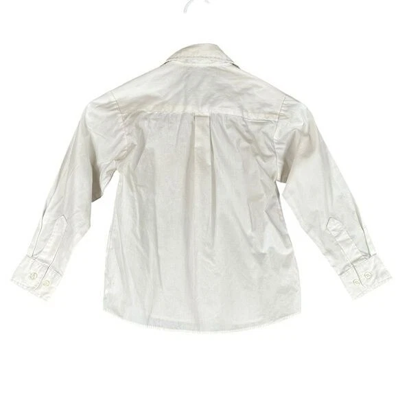 Chaps Boy’s 7 White Button LS Dress Shirt Cotton Blend Pocket Preppy Classic - Image 2 of 4
