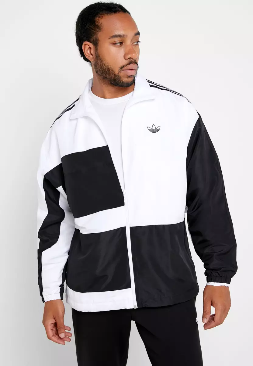 kleurstof in stand houden Sandalen Adidas Originals Men&#039;s black White Asymm Track Jacket ED6241 NWT | eBay