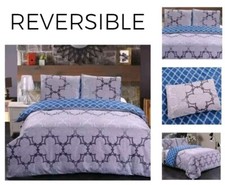 3pc Duvet Cover Set King Comforter Cover Ultra Soft Brushed Microfiber Blue Grey