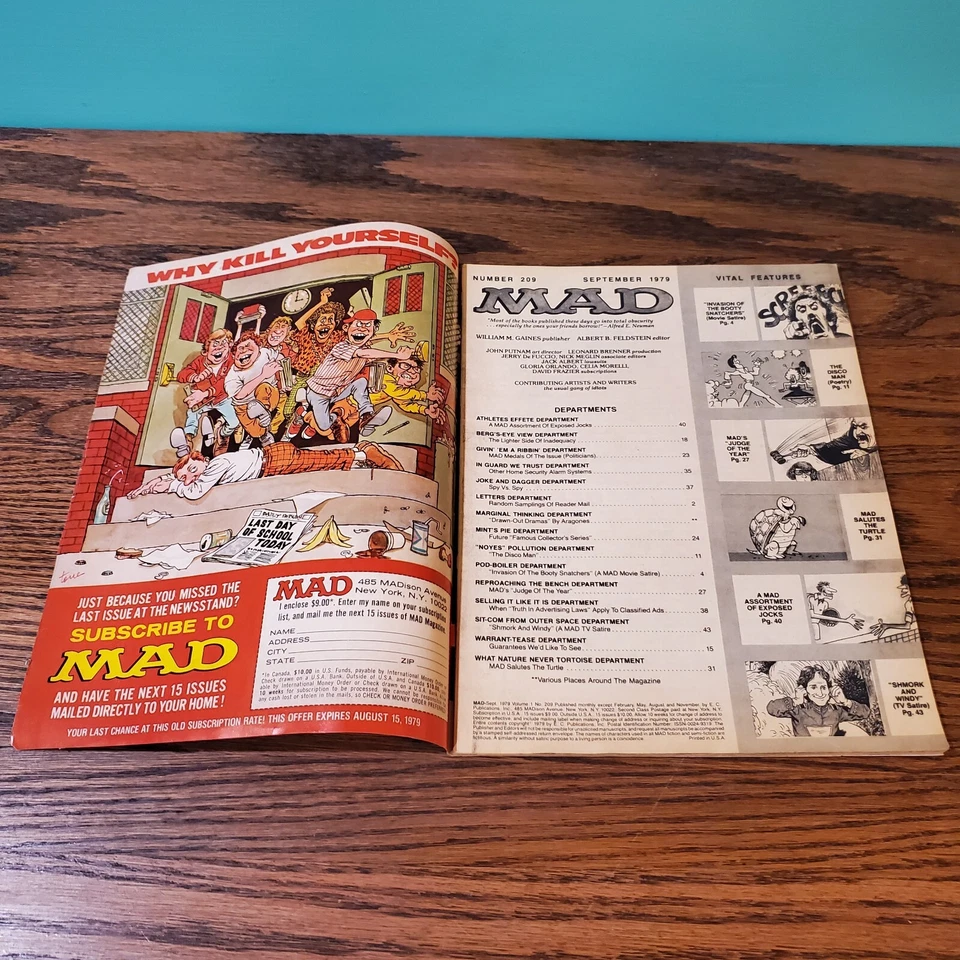 MAD MAGAZINE 9/79 #209 INVASION OF THE BODY SNATCHERS, MORK & MINDY FEATURES - Image 2 of 4