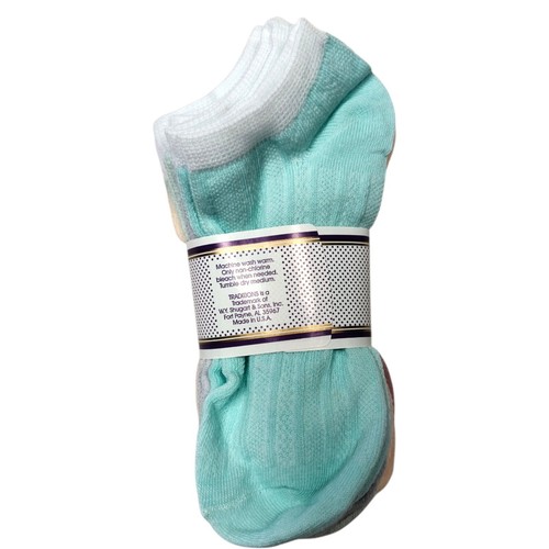 5 Pair Womens Low Cut Ankle Socks Spring Pastel Colors Cotton Blend - Picture 4 of 4