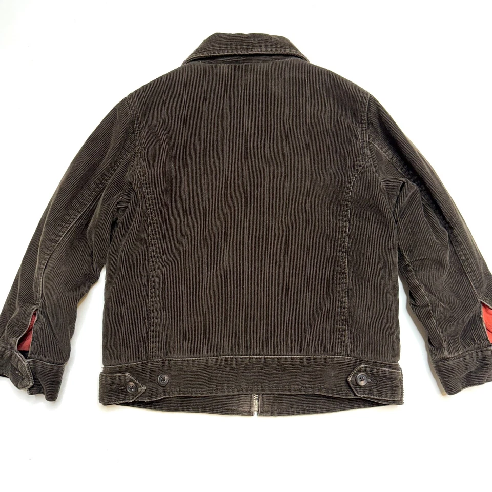 Chaqueta Crewcuts Niños Marrón Pana Cremallera Frontal Forrada Preppy Talla Mediana 4/5  Foto 3 de 4