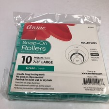 ANNIE SNAP ON ROLLERS 1003 Green Large 7/8 inch NEW IN PKG