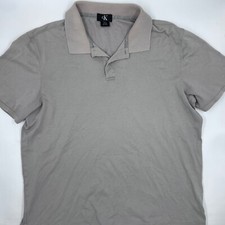 Calvin Klein Mens Short Sleeve Polo Shirt Size L Gray Casual Cotton Classic Fit