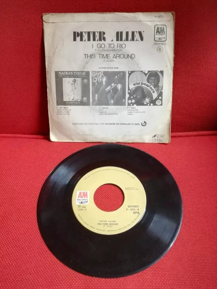Peter Allen I Go To Rio Vinyl Single 7" 45 RPM Record PT 1976  Good Condition - Image 2 of 2