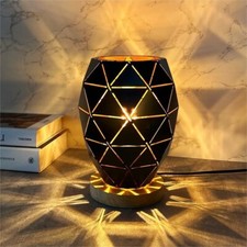 Black Geometric Table Lamp unique light pattern lamp Unusual living room light
