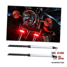 2PCS Flexible Motorcycle LED Turn Signal Light, Bright LED Vehicle Fork Red