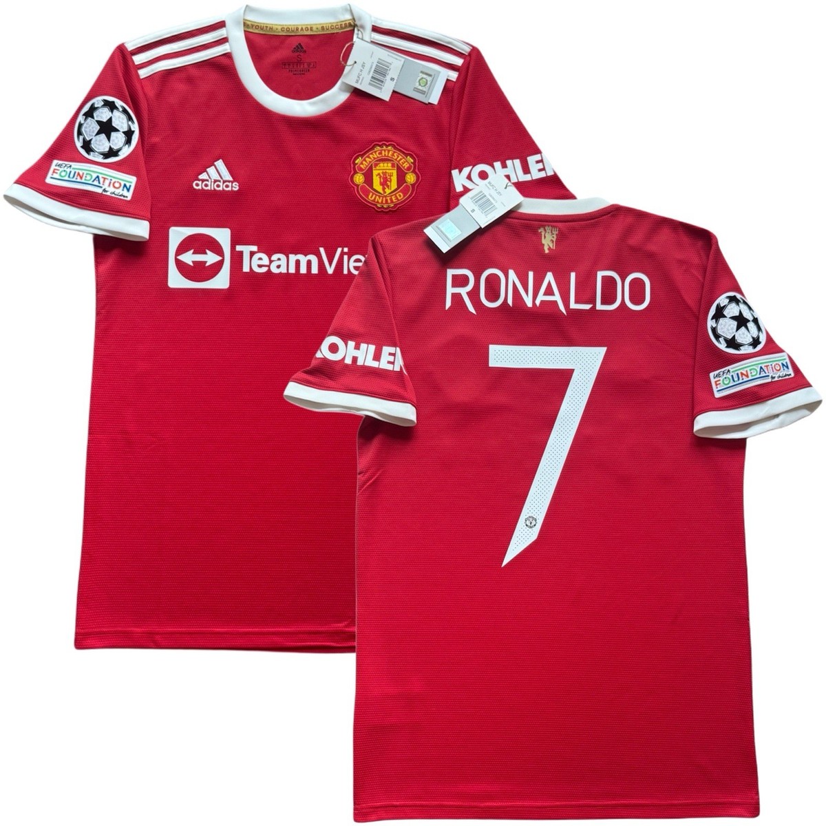 2021/22 Manchester United Home UCL Jersey #7 Ronaldo Small