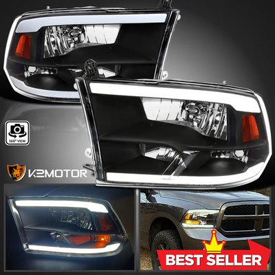 #ad Black Fits 2009 2018 Dodge Ram 1500 2500 3500 Headlights LED Strip Tube Lamps $162.38