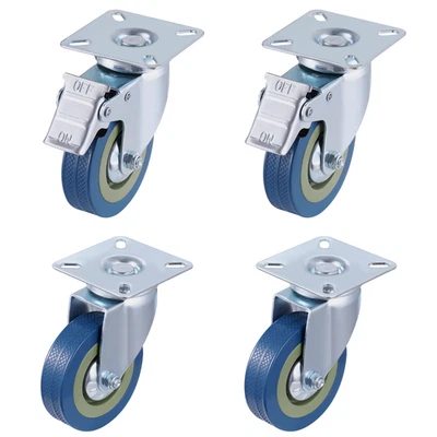 WOWSPEED 4er Set Schwerlastrollen mit Bremse Transportrollen 360° Rollen Lenkrollen 100mm