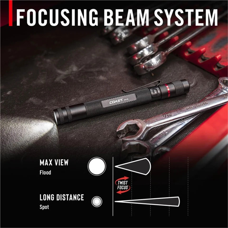 COAST Products HP2R 280 Lumen Rechargeable Penlight with Twist Focus - Blue