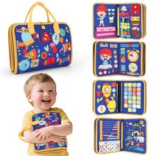 Montessori Busy Book for Toddlers Age 3-5, 12-in-1 Toddler Learning Activitie...