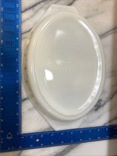 Vintage Pyrex Constellation Divided Casserole Dish Atomic Starburst 1 1/2 Quart - Picture 7 of 7