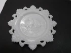 Vintage Westmoreland Milk Glass Two Chicks w/ Lace Edge Plate 7 1/4" Chickens