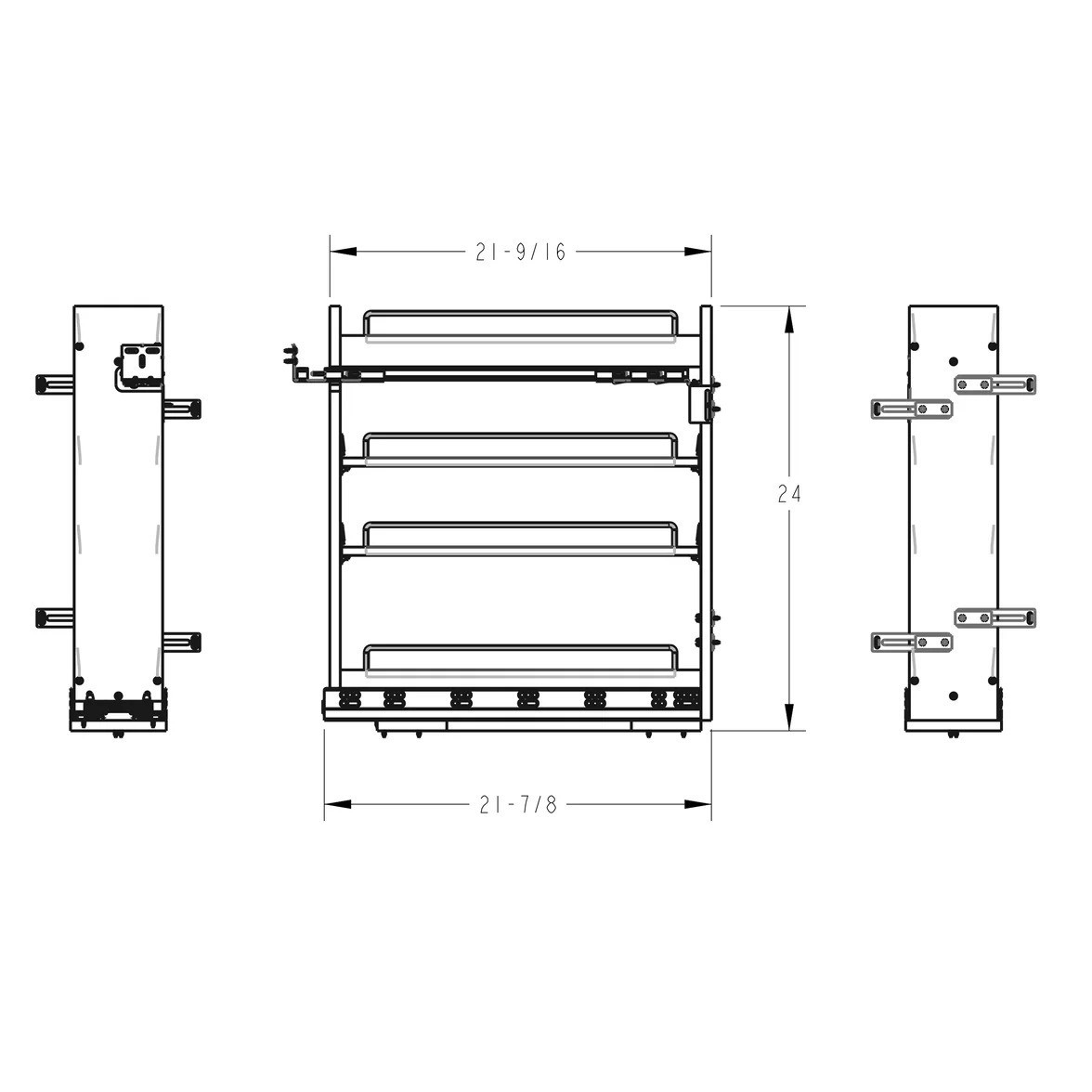 Hardware Resources 5" Soft Pullout "No Wiggle" Kitchen Rack-NEW