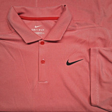 NIKE dri fit polo shirt mens medium standard fit red