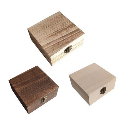 Clamshell Holzkiste 20x10x6 cm Naturmaserung rechteckig Vorratsbehälter