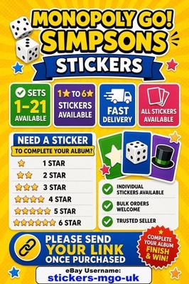 Mono_Poly   Simpsons GO   Wählen Sie alle Sticker 1-6 Sterne   Set 1-21   SCHNELLER VERSAND!