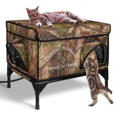 Heated Cat House for Outside, Upgrade Insulated Weatherproof Heated Outdoor Cat