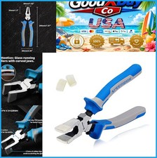 Glass Running Pliers 8 Inch Curved Jaw Heavy Duty Rubber Tips Stained Glass