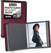 Dunwell Photo Album 8x10 (Ruby) with Black Mounting 8x10" w/ BLK Paper, Ruby 