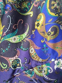 Lise Charmel Luxurious Silk Multicolor Paisley Print Robe One Size