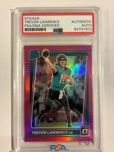 2021 Panini Donruss Optic Rated Rookie Trevor Lawrence Authentic Auto Pink Prizm