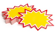 Starburst Sale Price Tags 2X3 Inch Yellow 100Pcs  Bright Star Blank for Sale