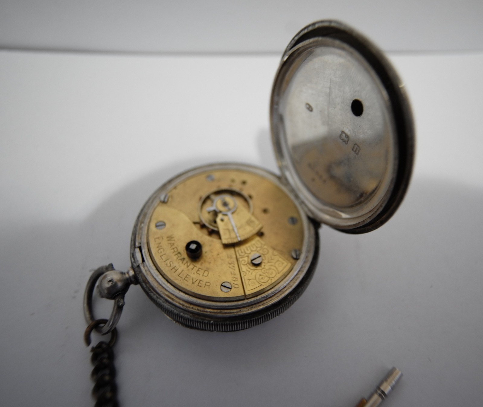 Antique Solid Silver Pocket Watch Made in Britain… - image 3