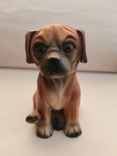 Vintage Boxer Dog Figurine Japan Ceramic Puppy Brown Mid Century Dog Statue