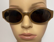 Vintage Fendi Oval Thick Acetate Frame Amber SL 7570 Sunglasses
