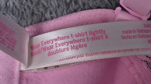 Victoria's Secret Wear Everywhere T-shirt Lightly Lined Pink Leopard Size 34D - Picture 7 of 9